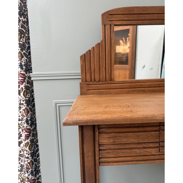 Vintage Art Deco Oak Dressing Table, 1940s For Sale - Image 10 of 13