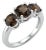 Smoky Topaz Gemstone Ring, 925 Stelring Silver Three Gemstone Trio Ring Us 7 For Sale