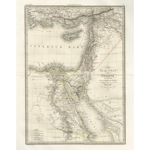 Antique Map of Syria, Egypt and the Nile Delta by Lapie, 1838 For Sale - Image 3 of 12