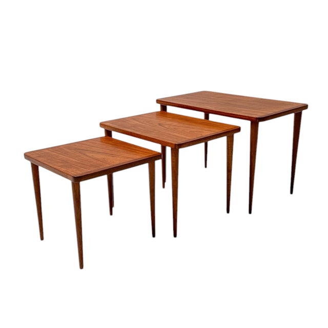 Wood Mid-Century Modern Nesting Tables, 1960s, Set of 3 For Sale - Image 7 of 11