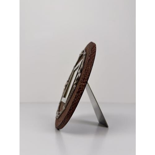 Vintage Nautical Picture Frame with Marine Chains and Leather in the style of Gucci, 1970s For Sale - Image 10 of 14