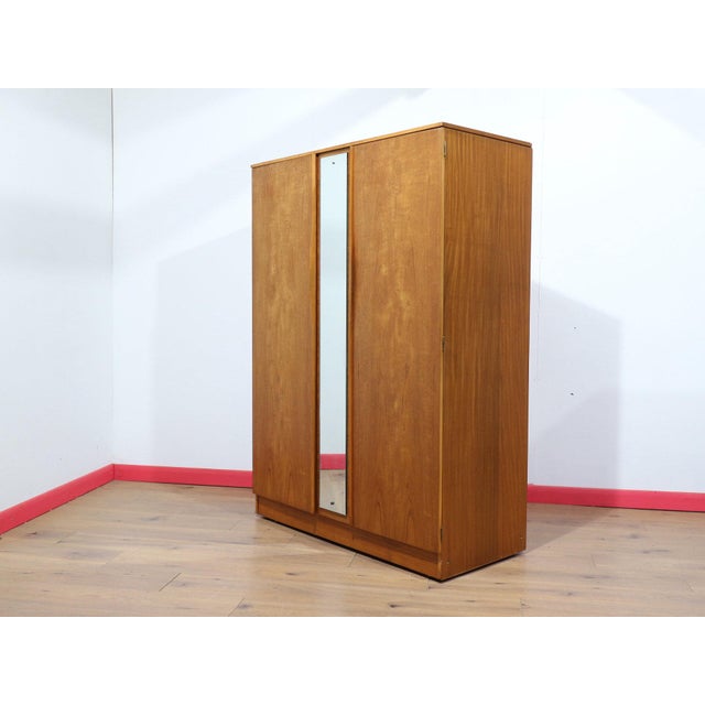 Mid-Century Modern Mid Century Modern Vintage Teak Armoire Wardrobe With Mirror by Austinsuite Danish Style For Sale - Image 3 of 11
