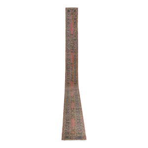 1960s Hand-Knotted Anatolian Runner - Stair Carpet 1'7'' X 23'9''