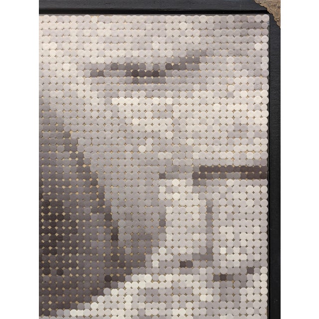 Francisco Vital "Pistol Pete" Contemporary Western Black & Tan Pixelated Cowboy Portrait, 2025 For Sale - Image 4 of 9