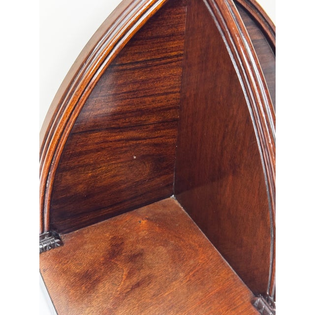 Brown Early 19th Century Small Gothic Ecclesiastic Convent Georgian Wall Mounted Bookends Shelf For Sale - Image 8 of 10