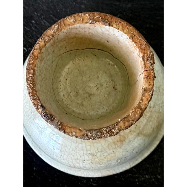 Early Korean White Ceramic Stem Bowl Joseon Dynasty For Sale - Image 10 of 16