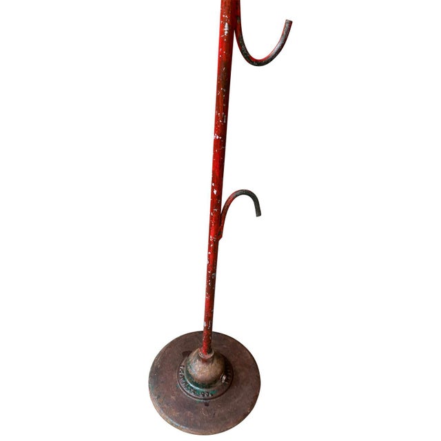 Industrial Early 20th Century Large Red Industrial Metal Floor Lamp By O. C. White For Sale - Image 3 of 12