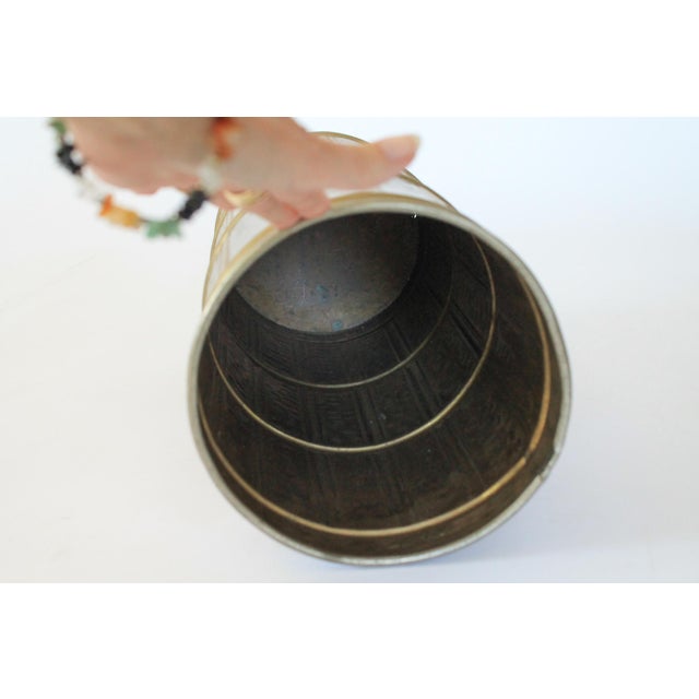 Late 20th Century Vintage Hammered Brass Umbrella Holder For Sale - Image 5 of 9