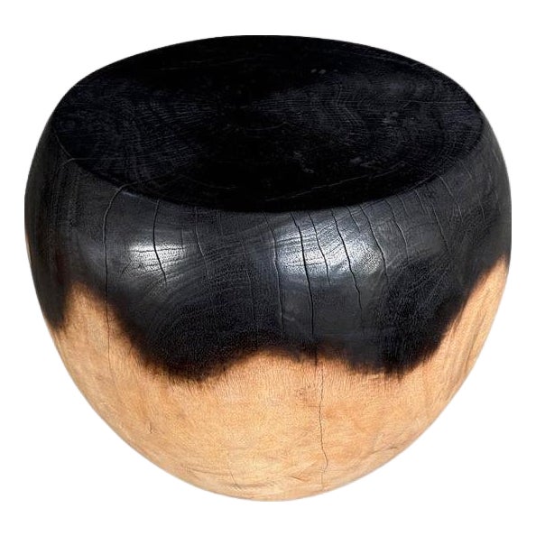 Andrianna Shamaris Drum Shape Two Tone Side Table For Sale