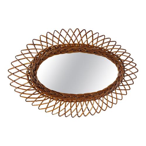 Rush Mirror with Geometric Patterns, France, 1960s For Sale - Image 12 of 12