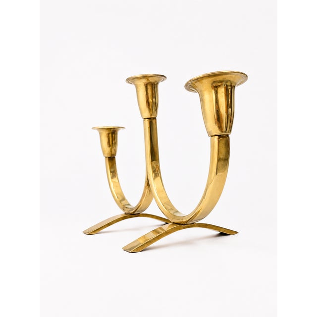 Gunnar Ander Mid-Century Modern Scandinavian Brass Candleholder by Gunnar Ander for Ystad Metall, 1960s For Sale - Image 4 of 6