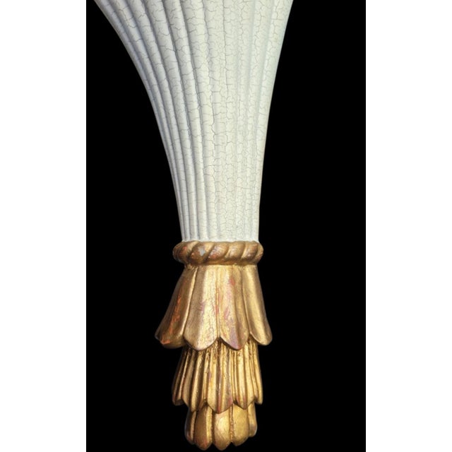 Maitland - Smith Vintage White Gold Fluted Elegant Wall Shelf Brackets- A Pair For Sale - Image 4 of 6