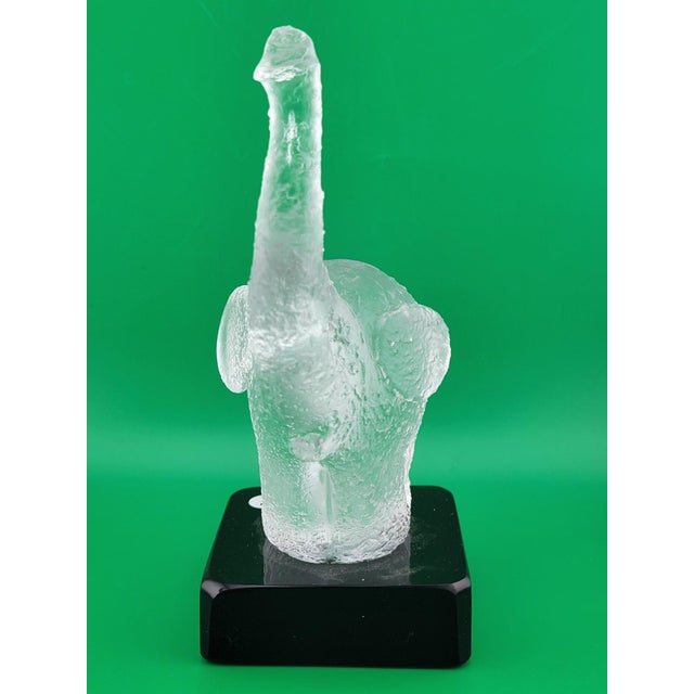 Transparent Rare Frosted Art Glass ELEPHANT Signed "Robla" Attributed to Archimede Seguso For Sale - Image 8 of 15