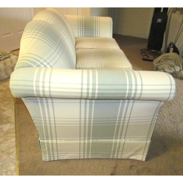 Clayton Marcus Plaid Sofa with Slipcover Chairish