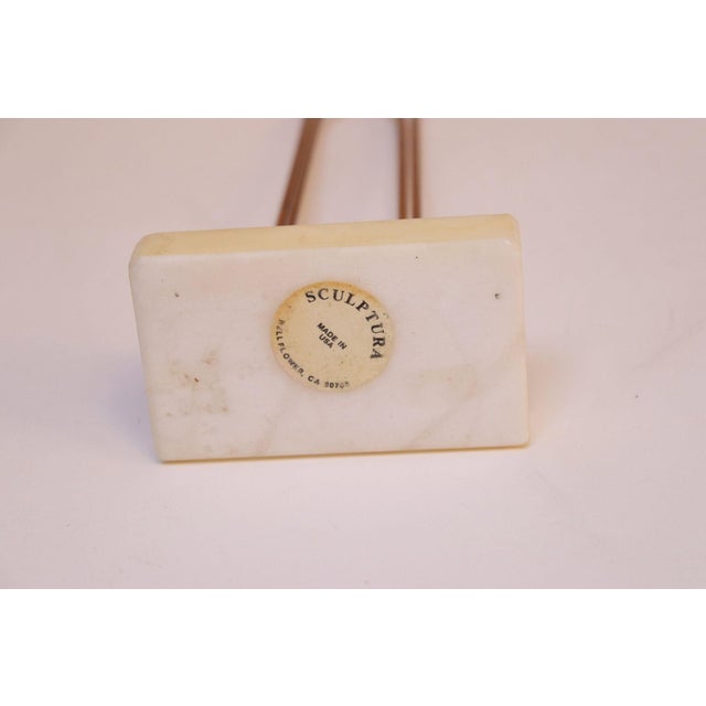 Copper Vintage Oversized Copper Paperclip Sculpture/ Letter Holder Mounted to Marble by Sculptura For Sale - Image 8 of 9