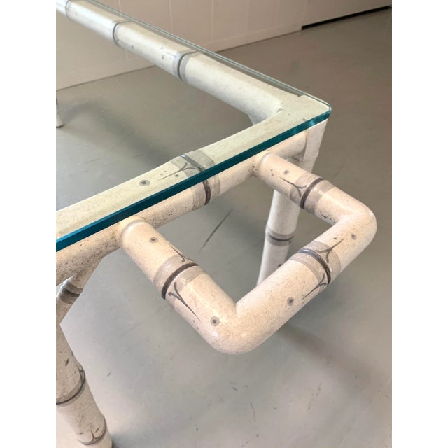 Mid-Century Modern Vintage Mid-Century Hand-Pained Faux Bamboo Coffee Table For Sale - Image 3 of 7