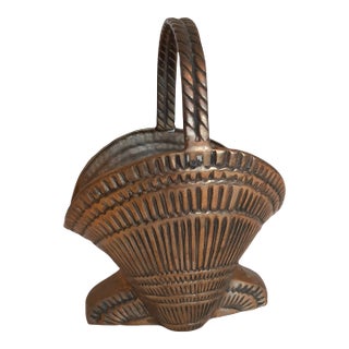 Brass Shell Planter Basket For Sale