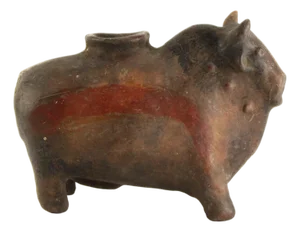 Huge 19th C. Spanish Colonial Cusco Pottery Bull Shaped Terracotta Chicha Vessel