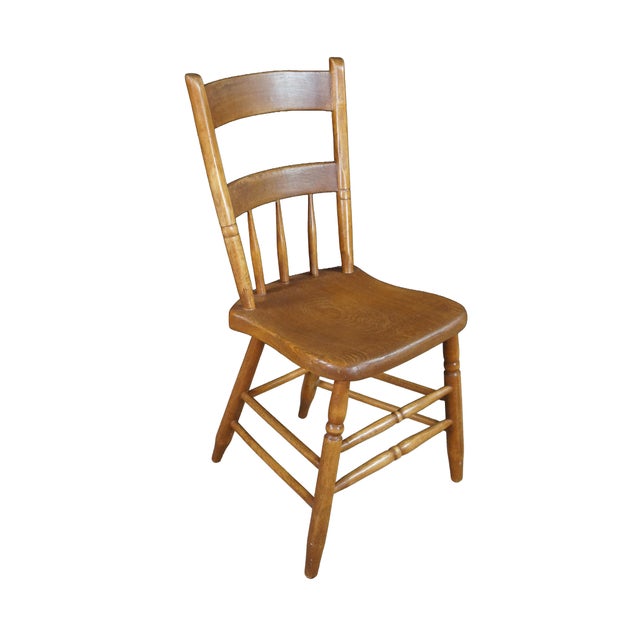 Victorian 2 Antique 19th Century Colonial Windsor Thumb Back Maple Side End Chairs Pair For Sale - Image 3 of 18