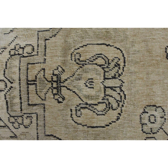 Tabriz Rug 9’7” X 13’1” Beige Wool Vintage Distressed Hand-Knotted Carpet For Sale - Image 11 of 15