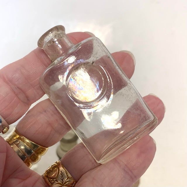 Glass Early 20th Century Clear Glass Miniature Bottle Set of 7 For Sale - Image 7 of 12