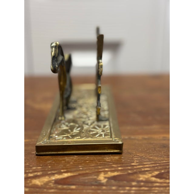 Metal Vintage English Brass Horse Letter Rack For Sale - Image 7 of 8