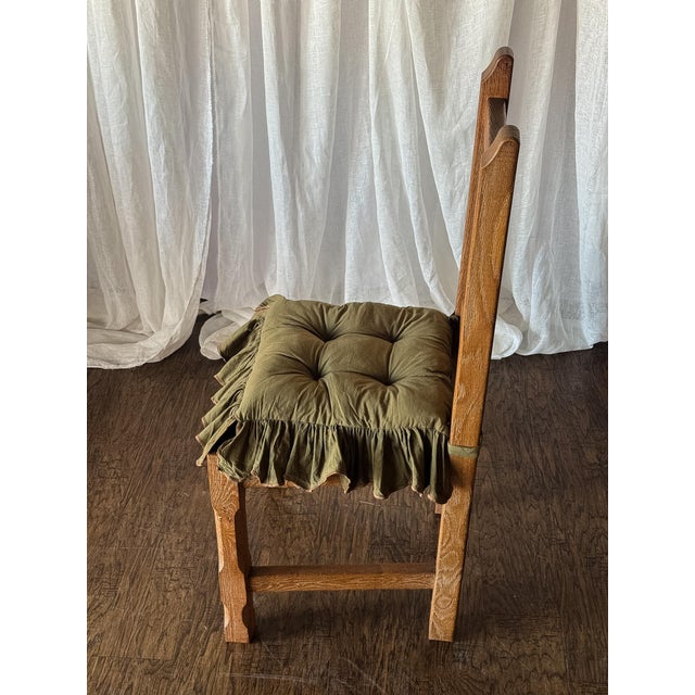 Brown Set of Six 1960s Rustic French Oak Dining Chairs With Rush Seats For Sale - Image 8 of 8