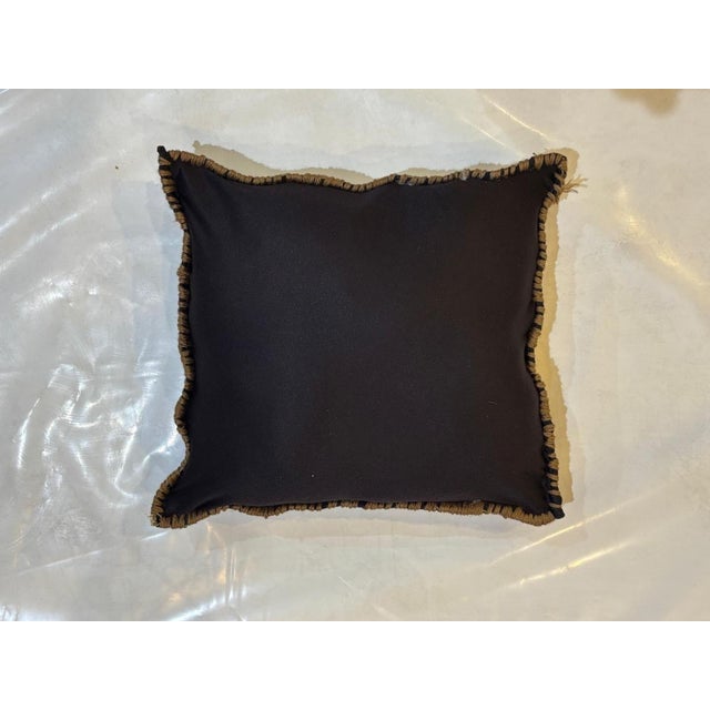 Pillow made with genuine hand made antique Chinese rug fragment, Poly fill with fabric backing , sewn closure-