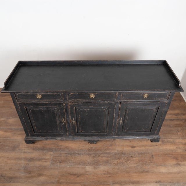 19th Century Swedish Black Painted Pine Sideboard Buffet For Sale - Image 4 of 15