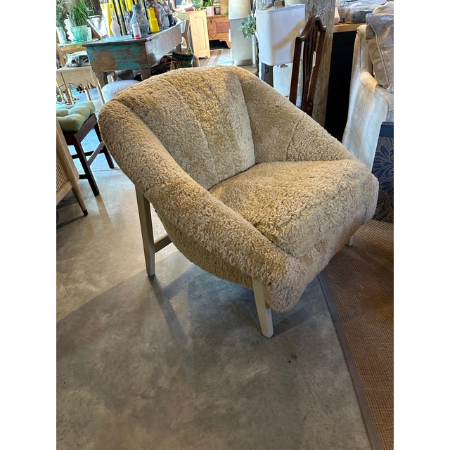Mid-Century Modern Hancock & Moore Mid Century Modern Style Shearling Chair For Sale - Image 3 of 6