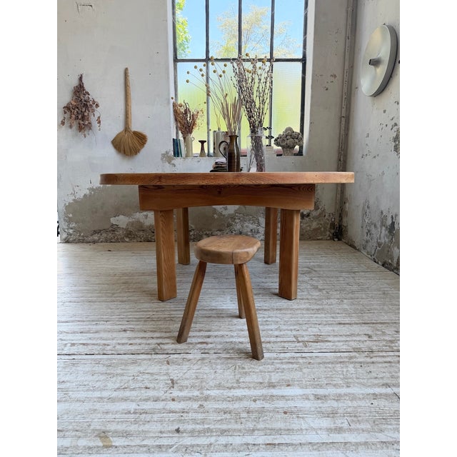 Constructivist Round Pine Table, 1950s For Sale - Image 17 of 18