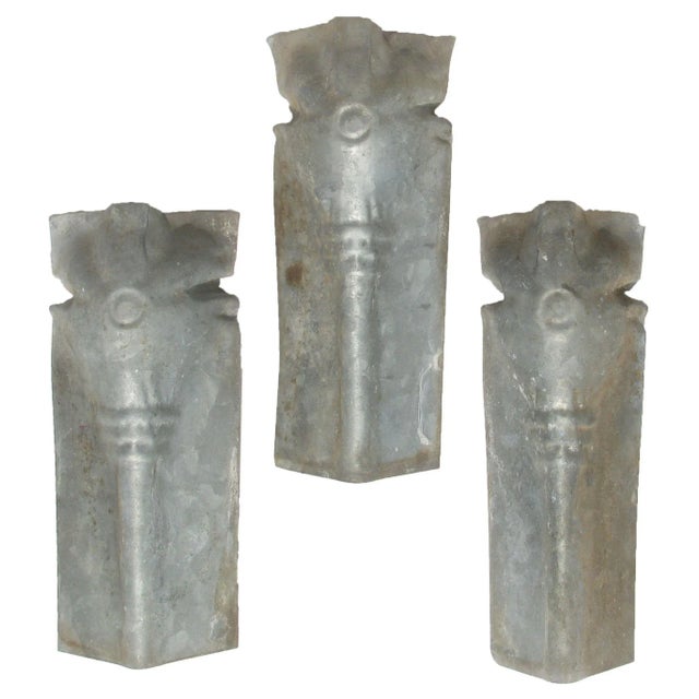 Early 20th Century Zinc Architectural Elements, Set of 3 For Sale - Image 5 of 5
