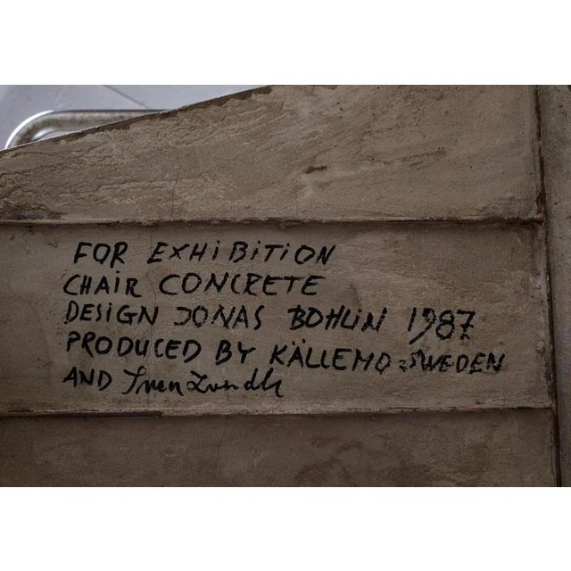 Concrete Chair by Jonas Bohlin for Källemo, Sweden, 1980s For Sale - Image 4 of 12