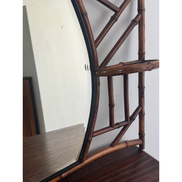 Aesthetic Era Victorian Bamboo Wall Mirror With Japonais Shelf For Sale - Image 9 of 12