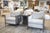 Off-white Pair of Century Furniture Monarch Wood Wrapped Contemporary Modern Armchairs For Sale - Image 8 of 12