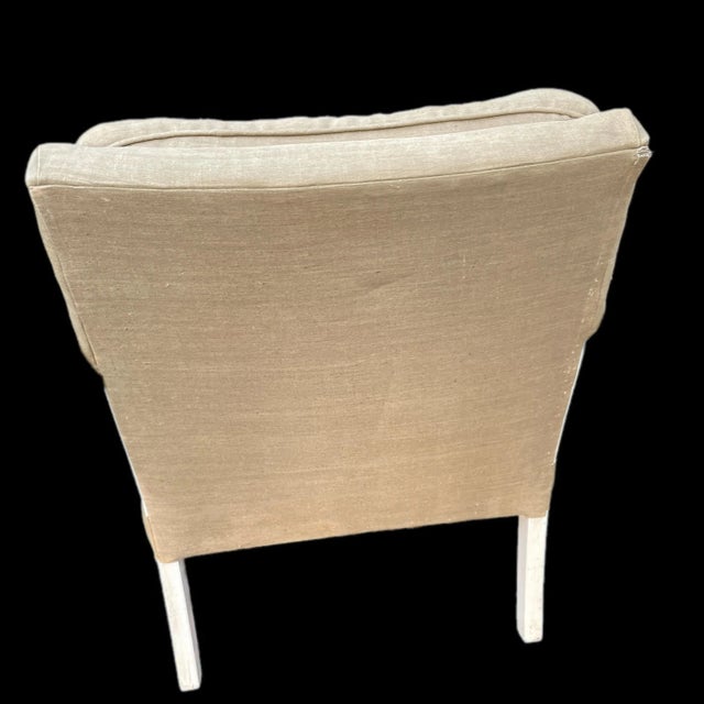 Antique White Vintage Painted Caned Armchairs- a Pair For Sale - Image 8 of 9