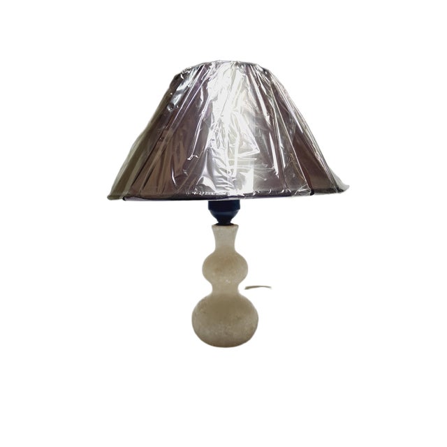 Art Deco Alabaster Bedside Lamp, Belgium, 1950s For Sale - Image 9 of 9