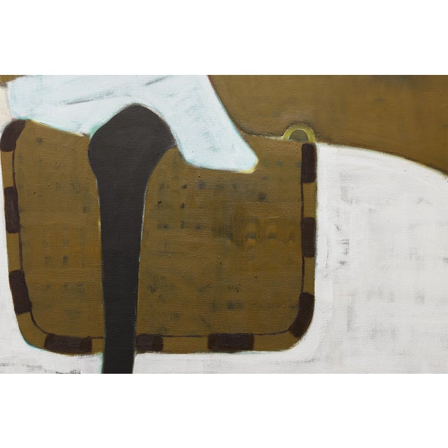 Horse Painting. Equestrian Oil Painting on Unprimed Belgian Linen For Sale - Image 6 of 7