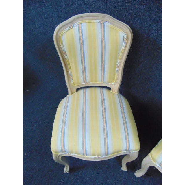 Late 20th Century Louis XV Style White Maple Stripped Side Chairs - a Pair For Sale - Image 5 of 6