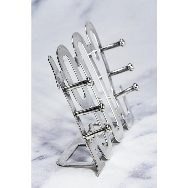 Rare Tiffany & Co. Antique Sterling Silver 1902 Year Cut Out Fountain Pen Rest Stand Desk For Sale In New York - Image 6 of 11