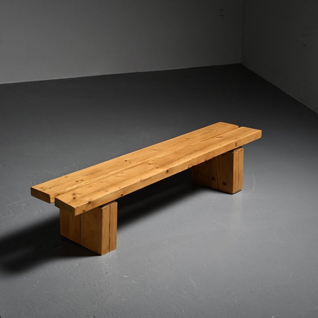 Pine Bench in the La Rive Residence Arc 1600, France, 1970 For Sale - Image 13 of 13