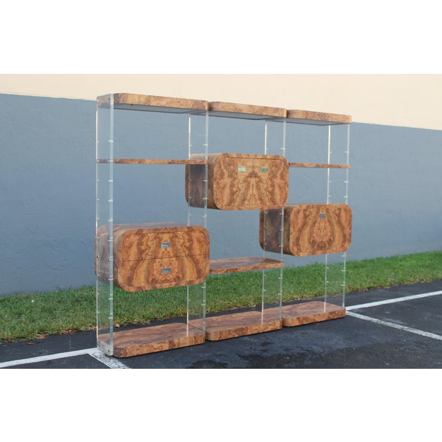 1970's Modern Lucite W/Melamine White Modular Room Divider/ Wall Unit For Sale - Image 13 of 13