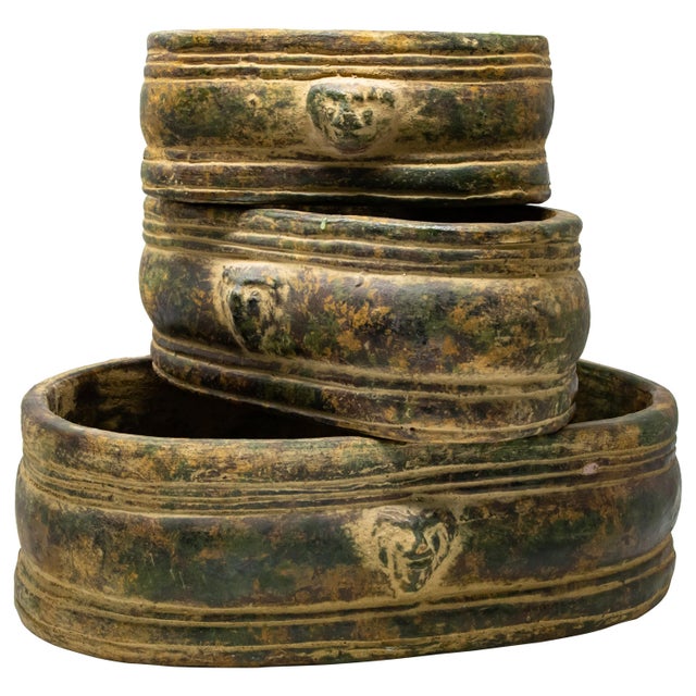 Terra Cotta Lion Head Gardenieres-Set of 3 For Sale - Image 13 of 13