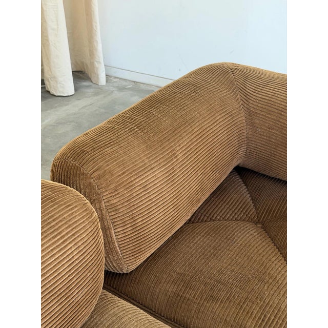 Vintage Chrome and Corduroy Loveseat For Sale - Image 11 of 11