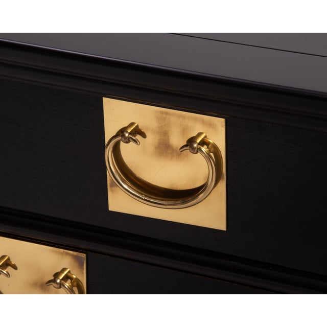 Century Furniture Chin Hua Pagoda Console Credenza Raymond Sobota Brass Black Lacquer 1970s For Sale - Image 9 of 14