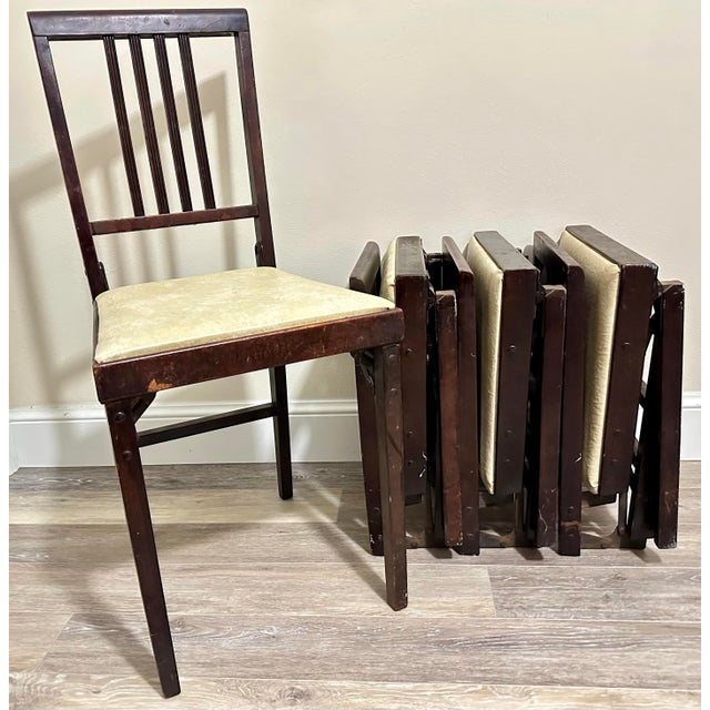 Vintage Mid 20th Century Leg-O-Matic Folding Chairs- Set of 4 For Sale - Image 11 of 12