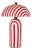 Maiori Red Striped Papier Mache Table Lamp For Sale