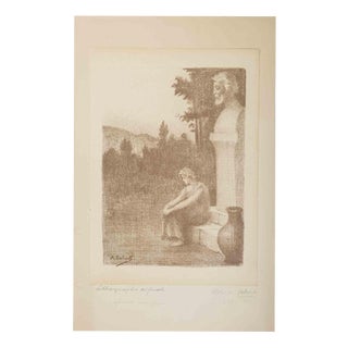 Alphonse Osbert, The Wait, Lithograph, Early 20th Century For Sale
