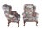 Queen Anne 2 Vintage Drexel Traditional Classics Queen Anne Mahogany Wingback Arm Chairs For Sale - Image 3 of 13