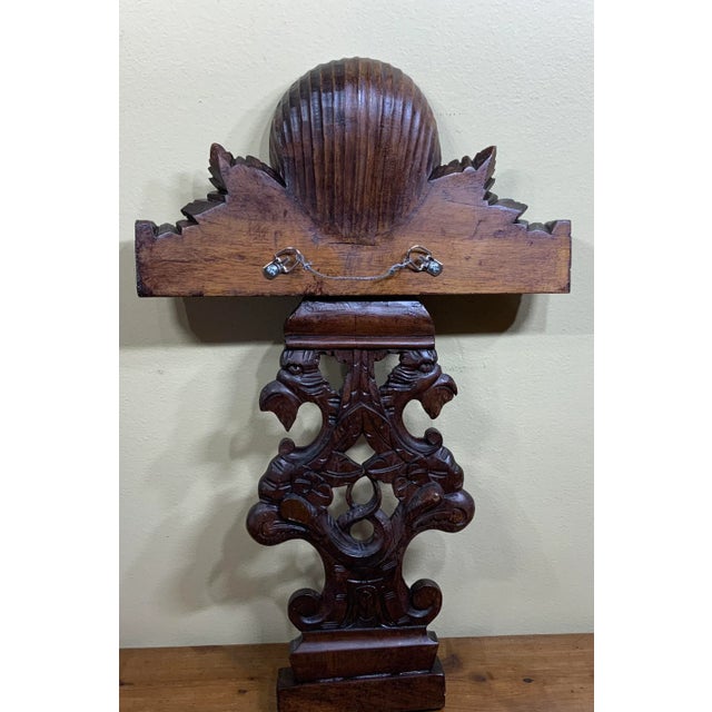 Antique 1900s Italian Hand Carving Wood Wall Hanging For Sale - Image 9 of 11